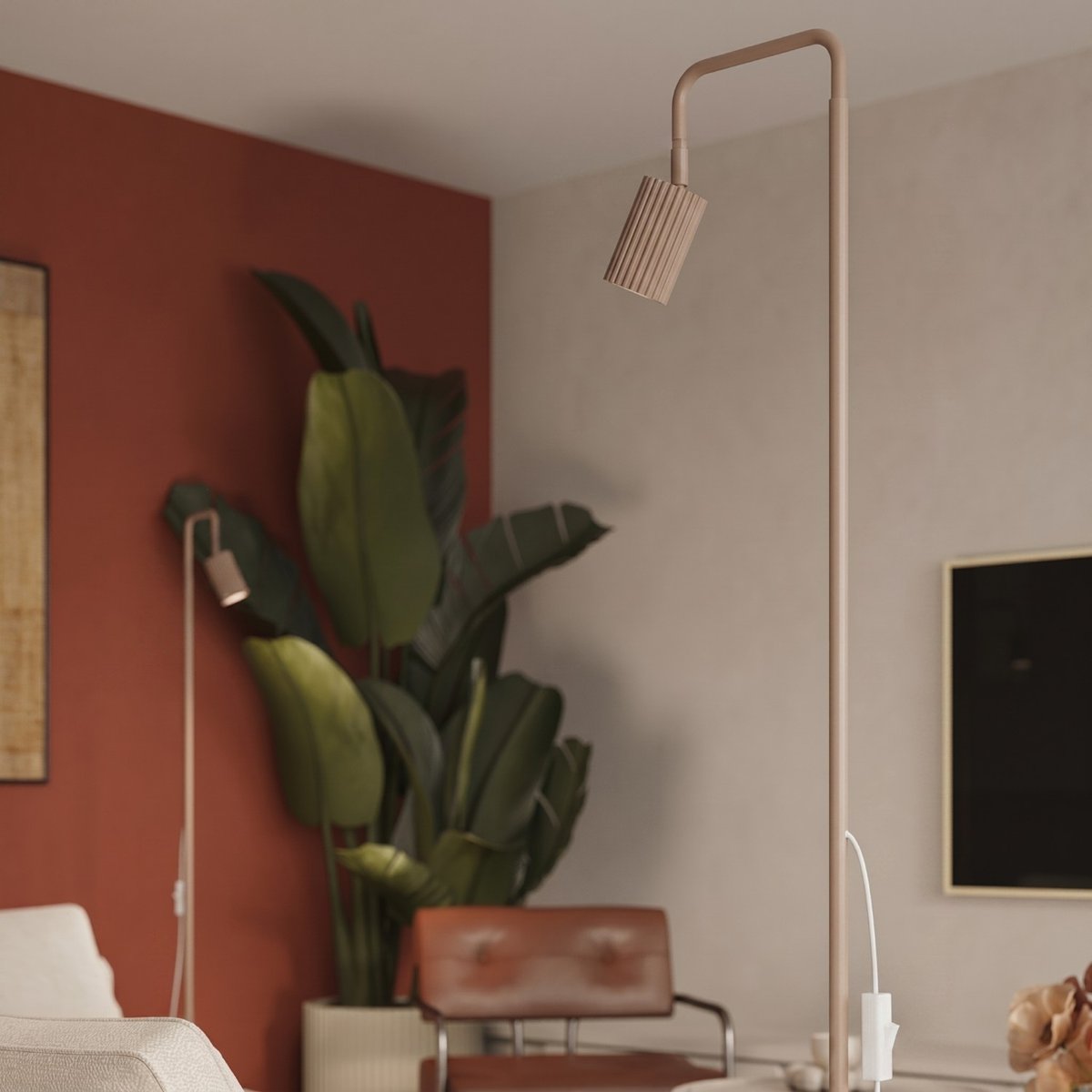 Lampadaire Aluminium Taupe GU10 1 KARBON taupe, EDEN