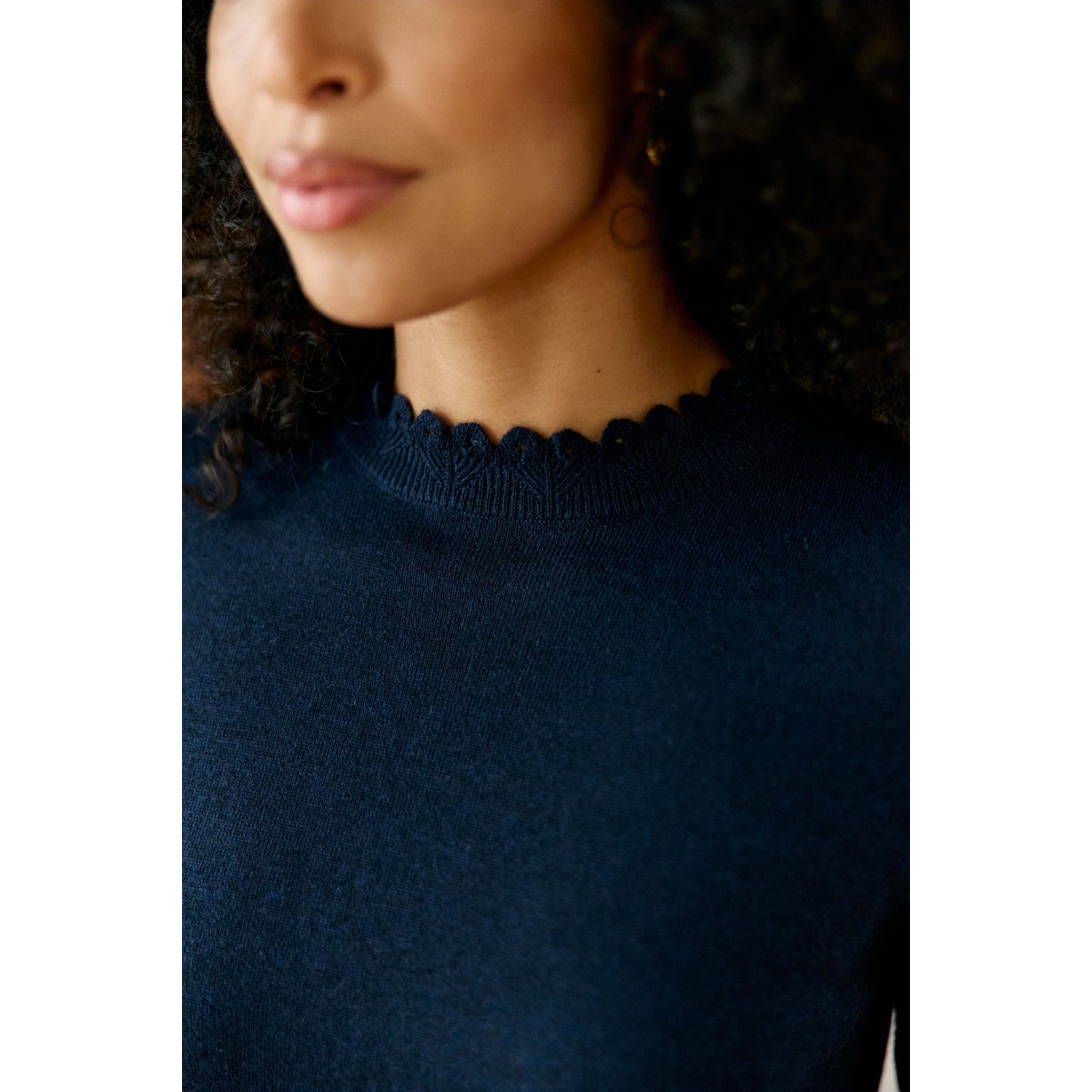 Pull col rond uni SOLFE 25-marine, LA PETITE ETOILE