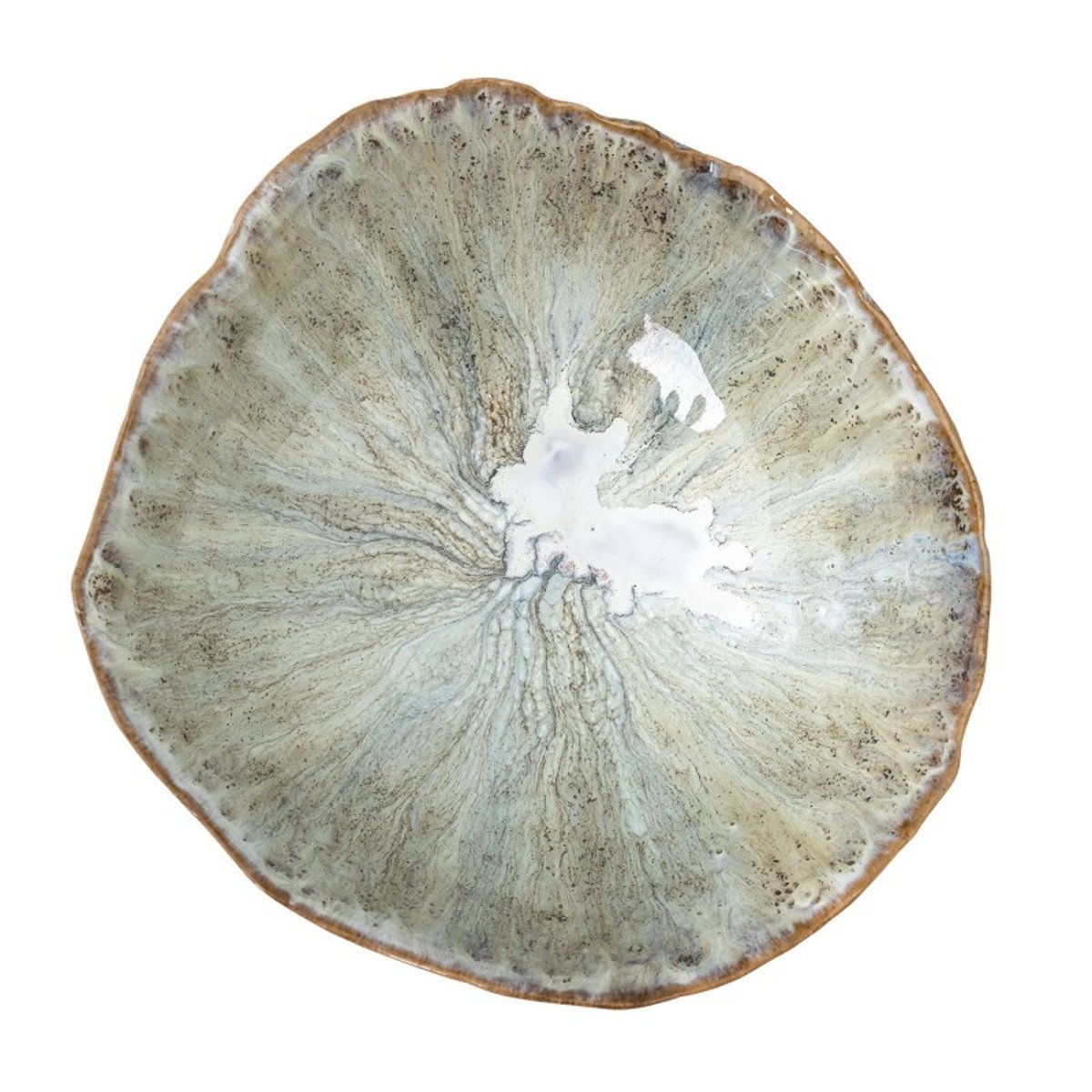 Bol artisanal irrégulier grès Joby vert jade, BLOOMINGVILLE