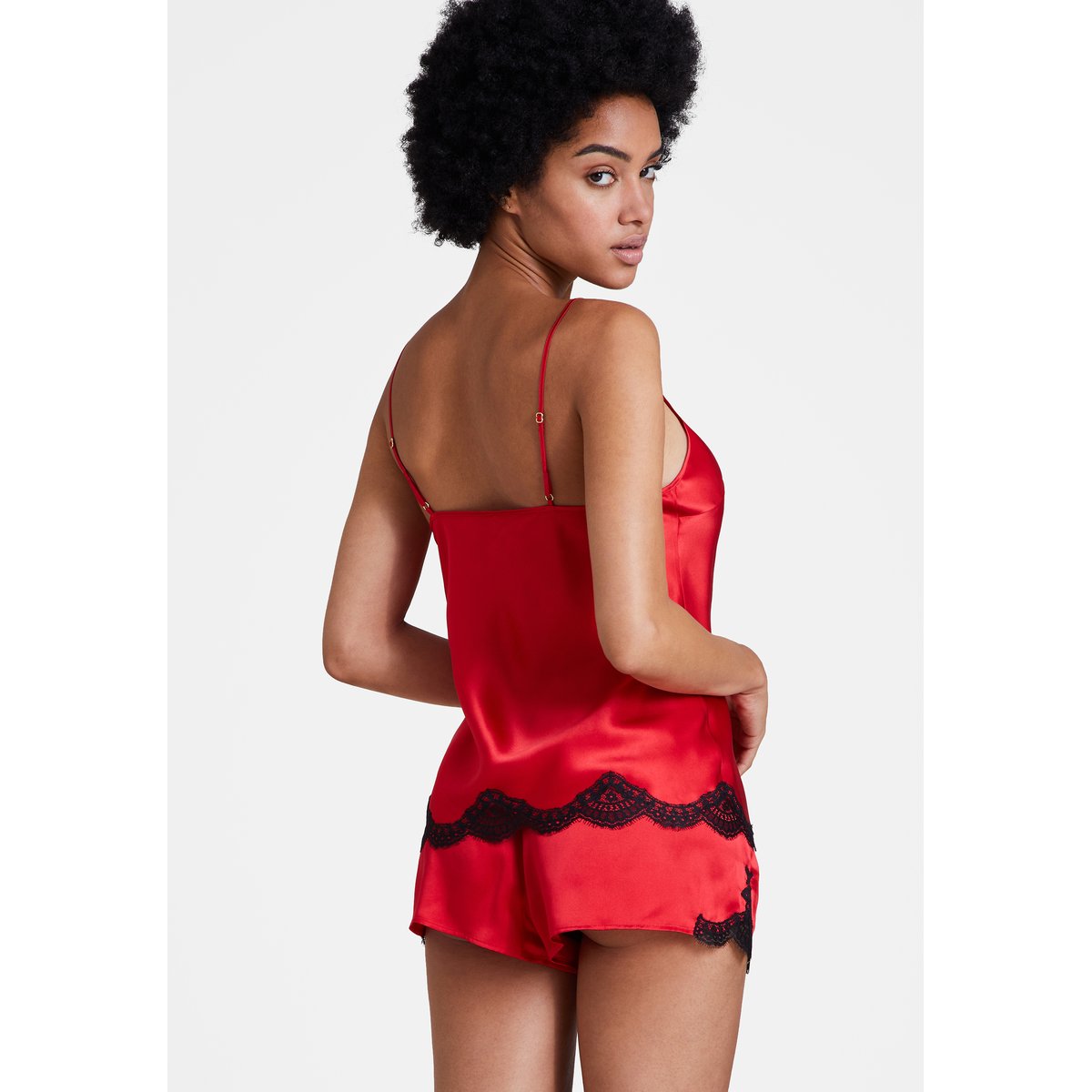 Top en soie fines bretelles Toi mon Amour rouge, AUBADE