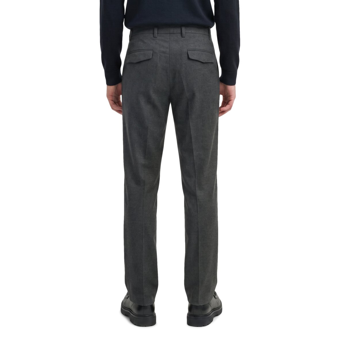 Chino modèle Belsbo à plis, coupe décontractée en mélange élastique de coton bio et de viscose noir, MARC O'POLO