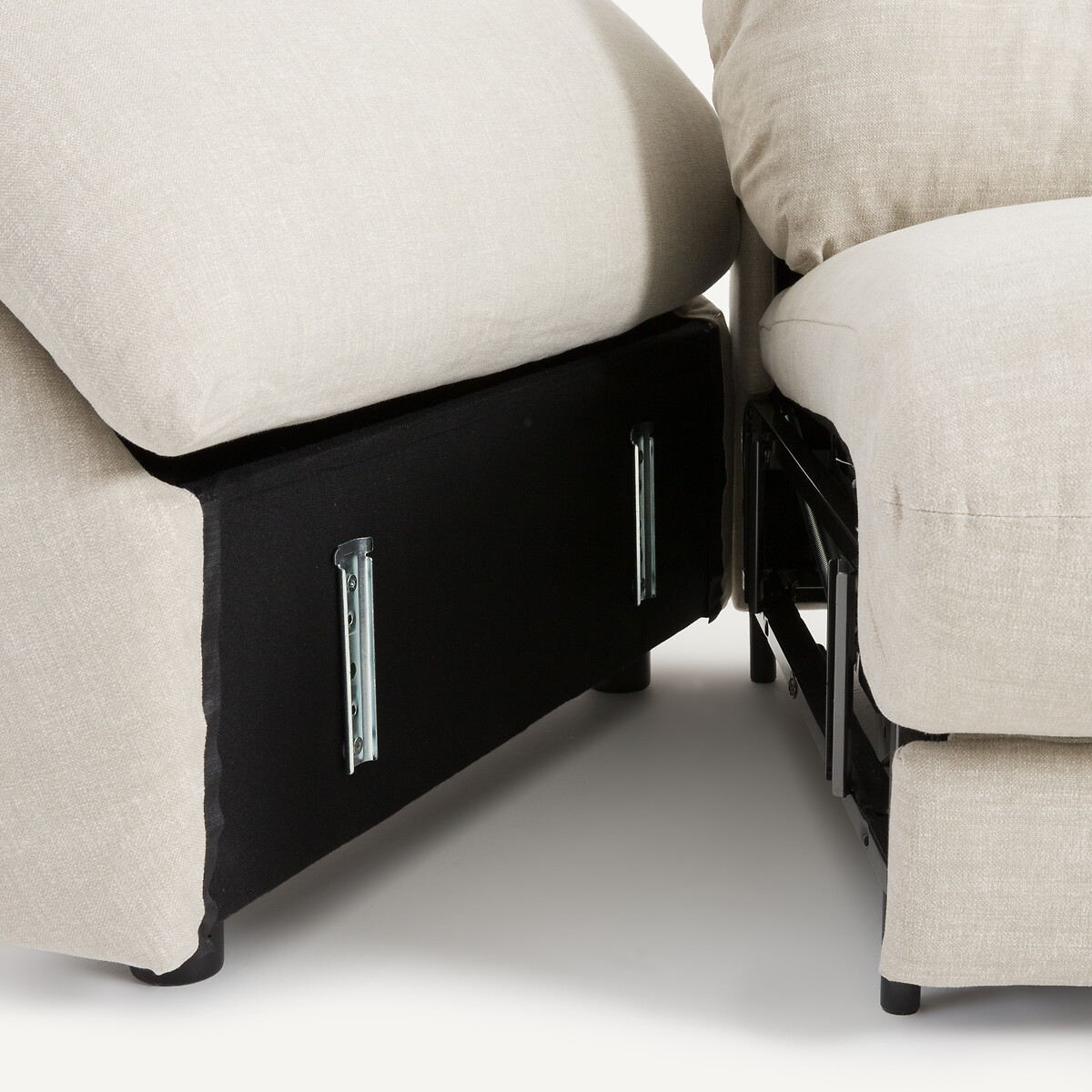 Divano-letto 3 posti in cotone/lino, Edgar beige, AM.PM