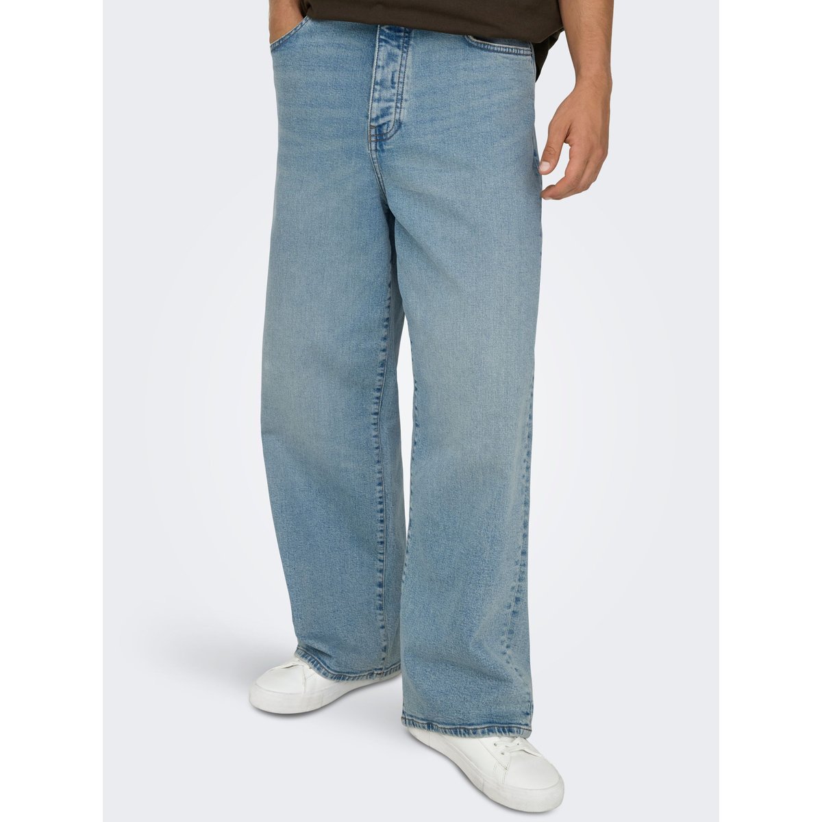 Jean À Jambe Large medium blue denim 1, ONLY & SONS