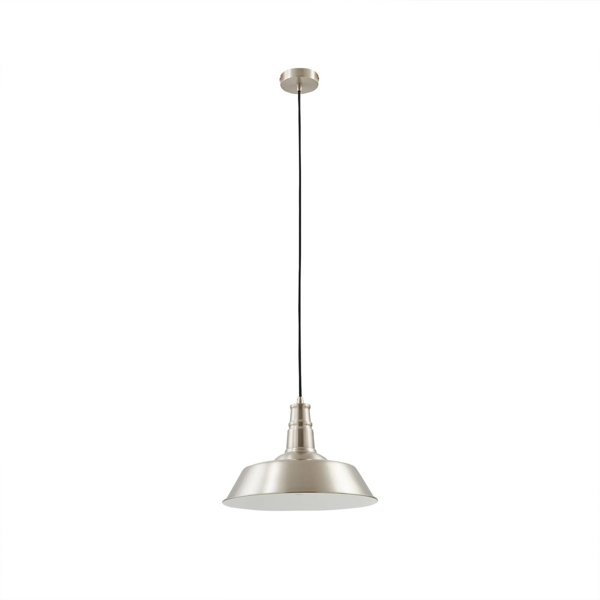 Suspension en métal moderne, Laylan nickel, blanc, LINDBY
