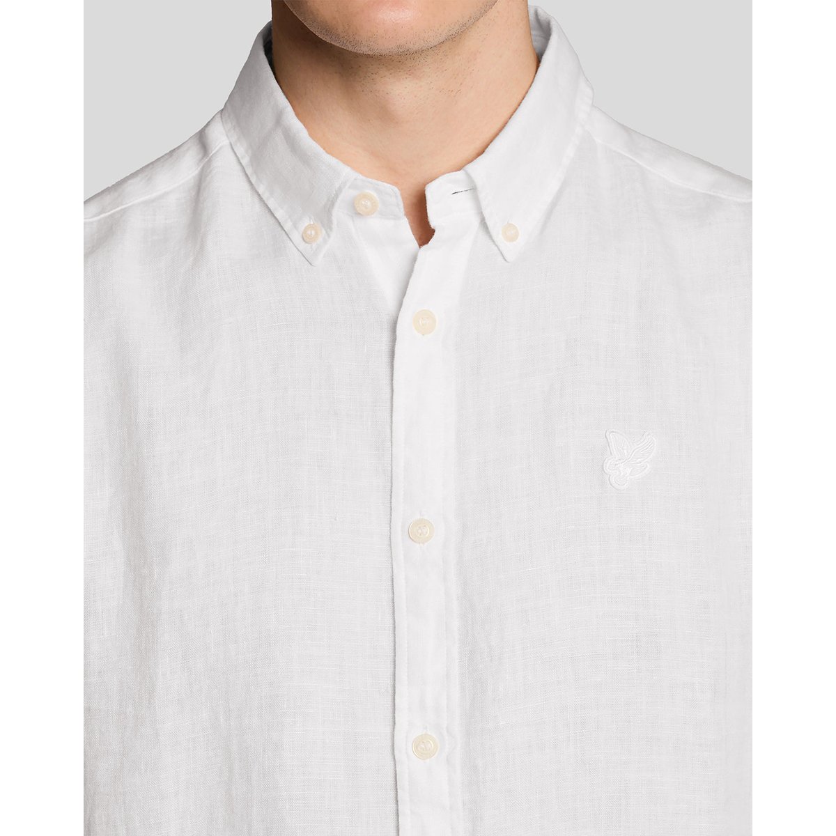 Chemise manches courtes en lin blanc, LYLE & SCOTT