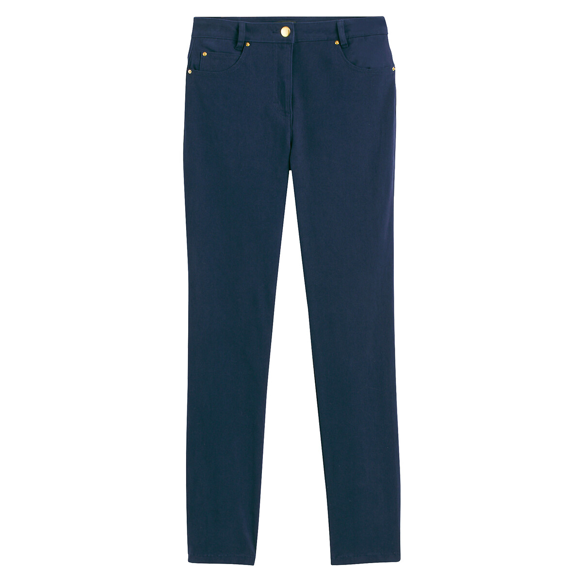 Rechte broek met 5 zakken, stretchkatoen marine , ANNE WEYBURN
