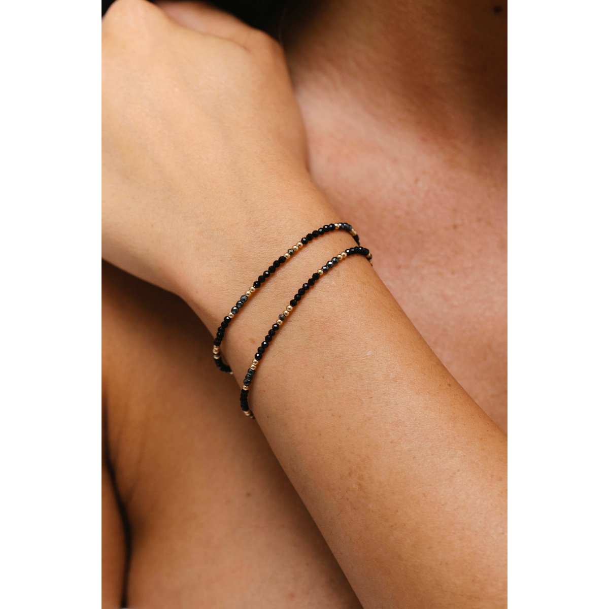 Bracelet - collier Queen - Spinelle minuit, YAY PARIS