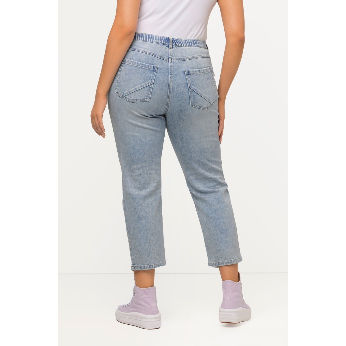 Jean boyfriend 7/8, dégradé de couleur bleu clair, ULLA POPKEN
