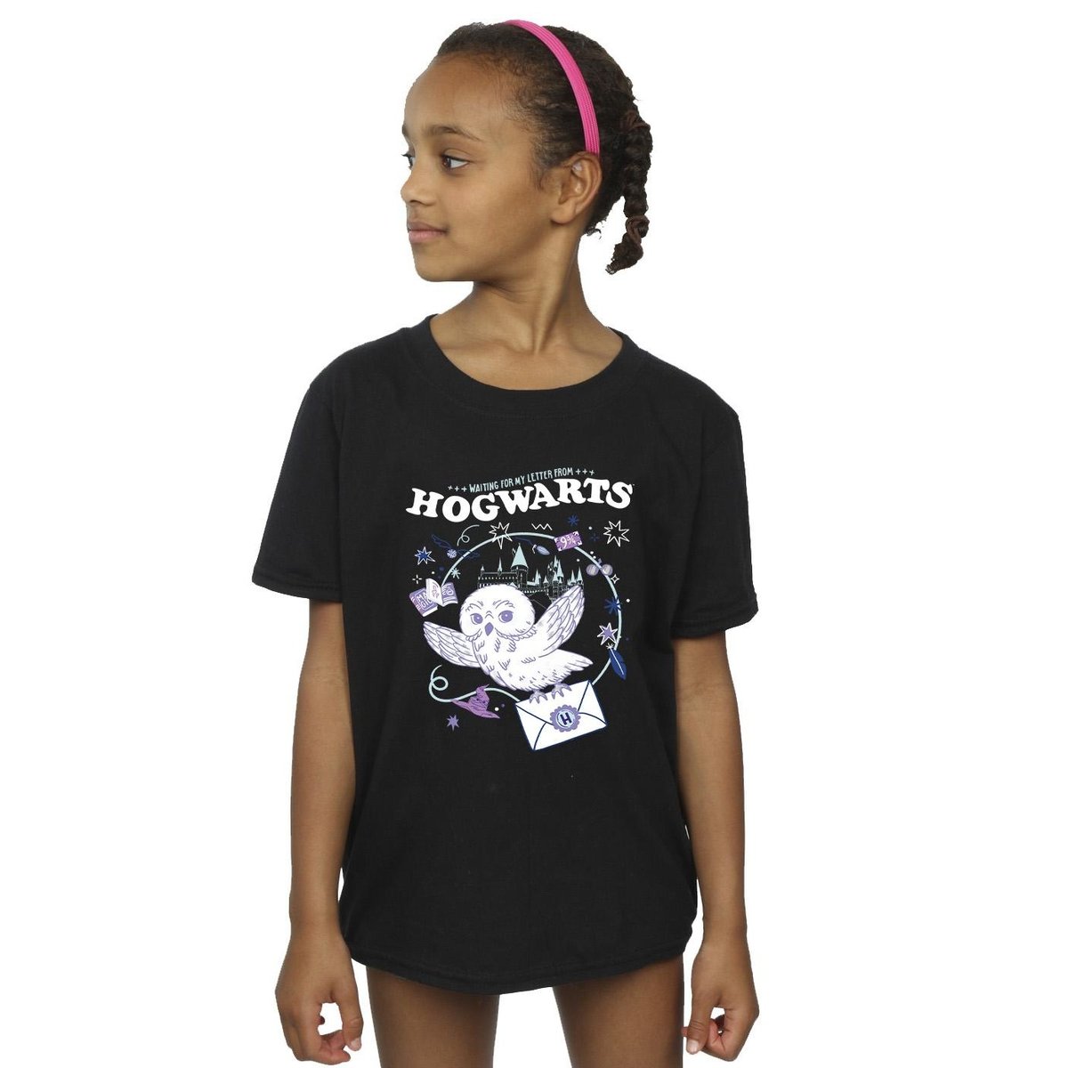 T-shirt LETTER FROM HOGWARTS noir, HARRY POTTER