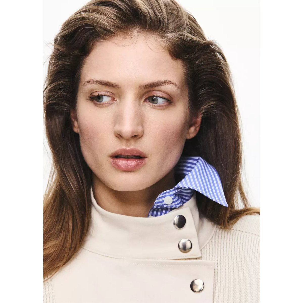 Veste bomber maille écru, MANGO