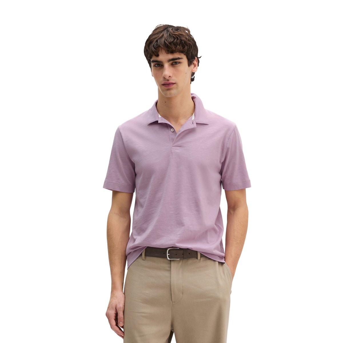 DfC Polo en jersey slub regular en coton bio doux violett, MARC O'POLO