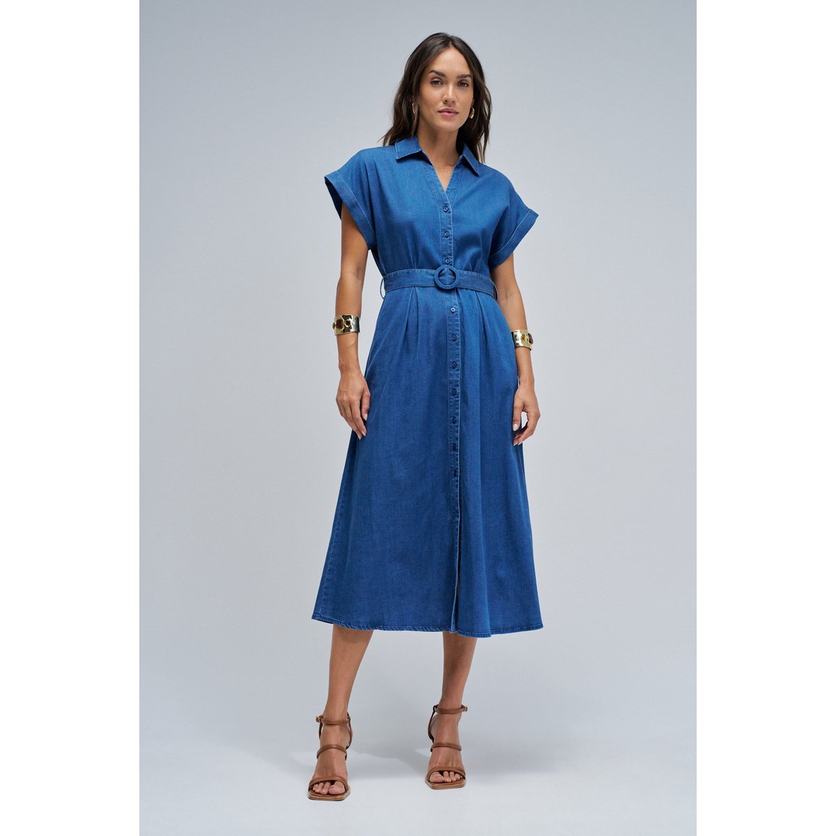 ROBE MIDI EN DENIM bleu denim, SALSA JEANS