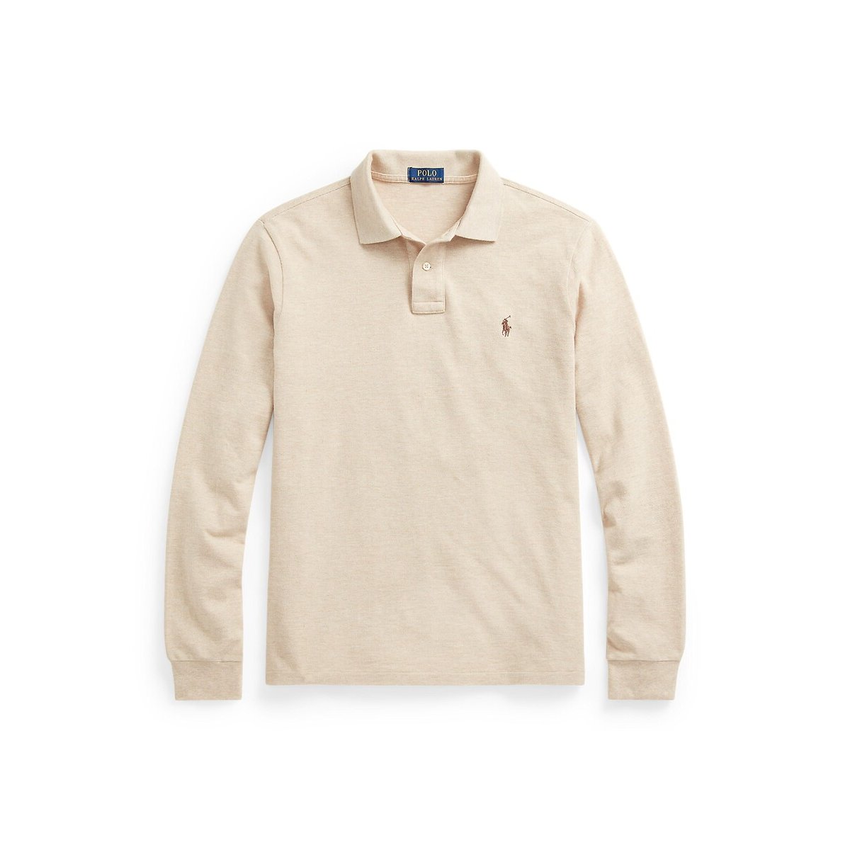 Polo slim in piqué a maniche lunghe dune, POLO RALPH LAUREN