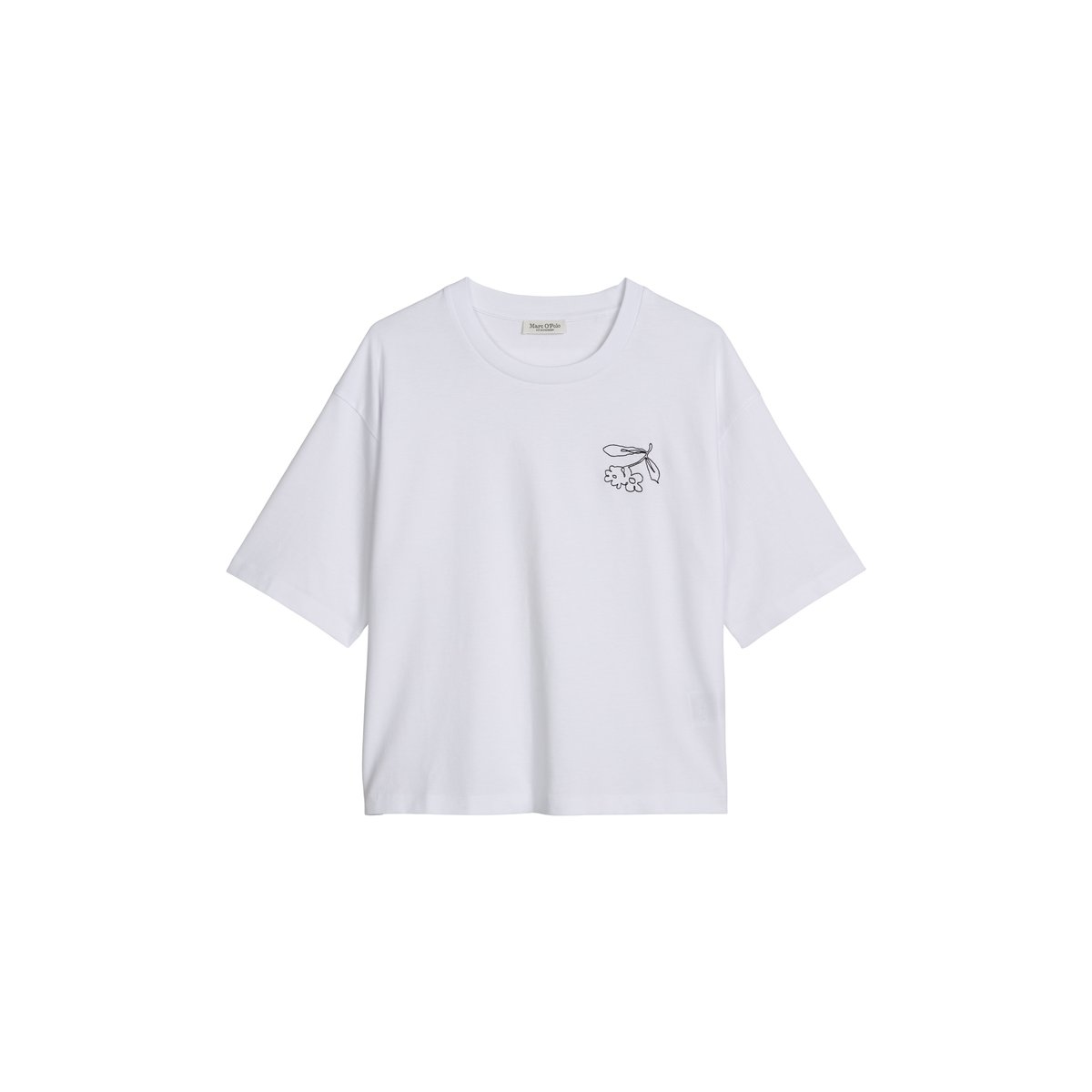 Sweat-shirt oversized boxy en single jersey doux blanc, MARC O'POLO