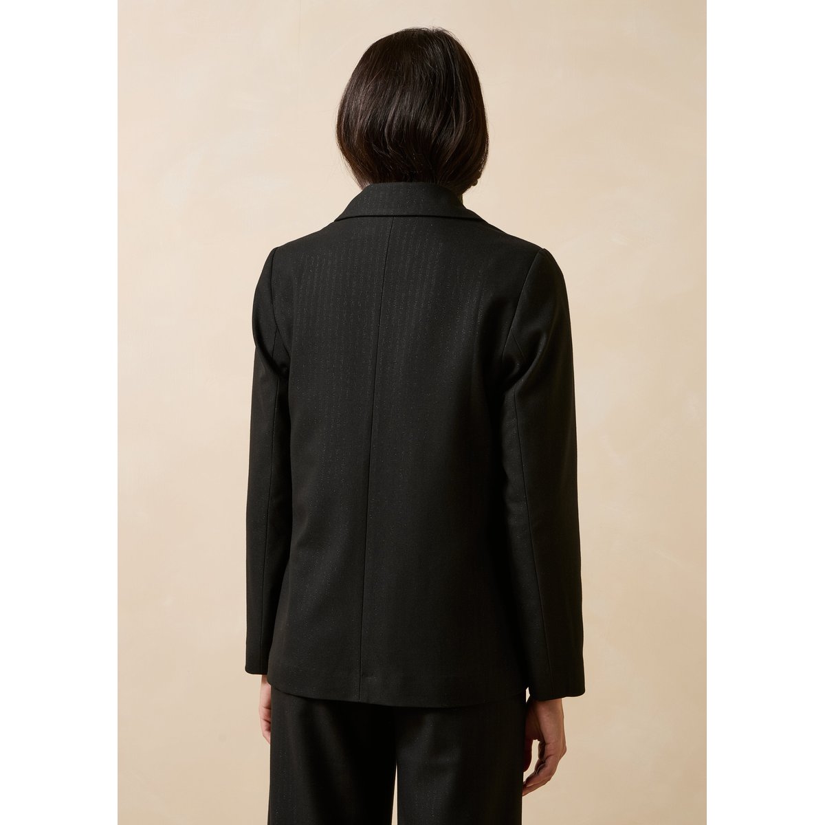 Veste tailleur à rayures manches longues noir, LA FEE MARABOUTEE