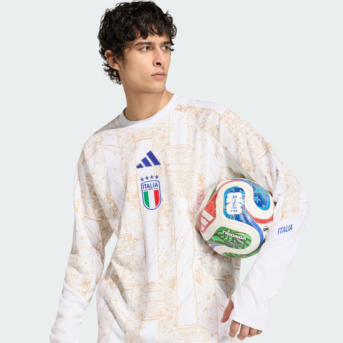 Haut D’échauffement Pré-Match Domicile Italie 26 Haut D’échauffement Pré-Match Domicile Italie 26 white / hazy beige, adidas Performance