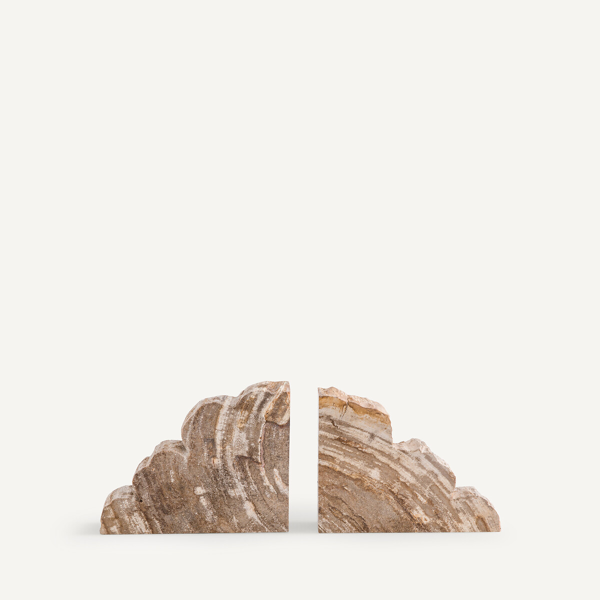 Confezione da 2 fermalibri in legno pietrificato, Kayu naturale , AM.PM