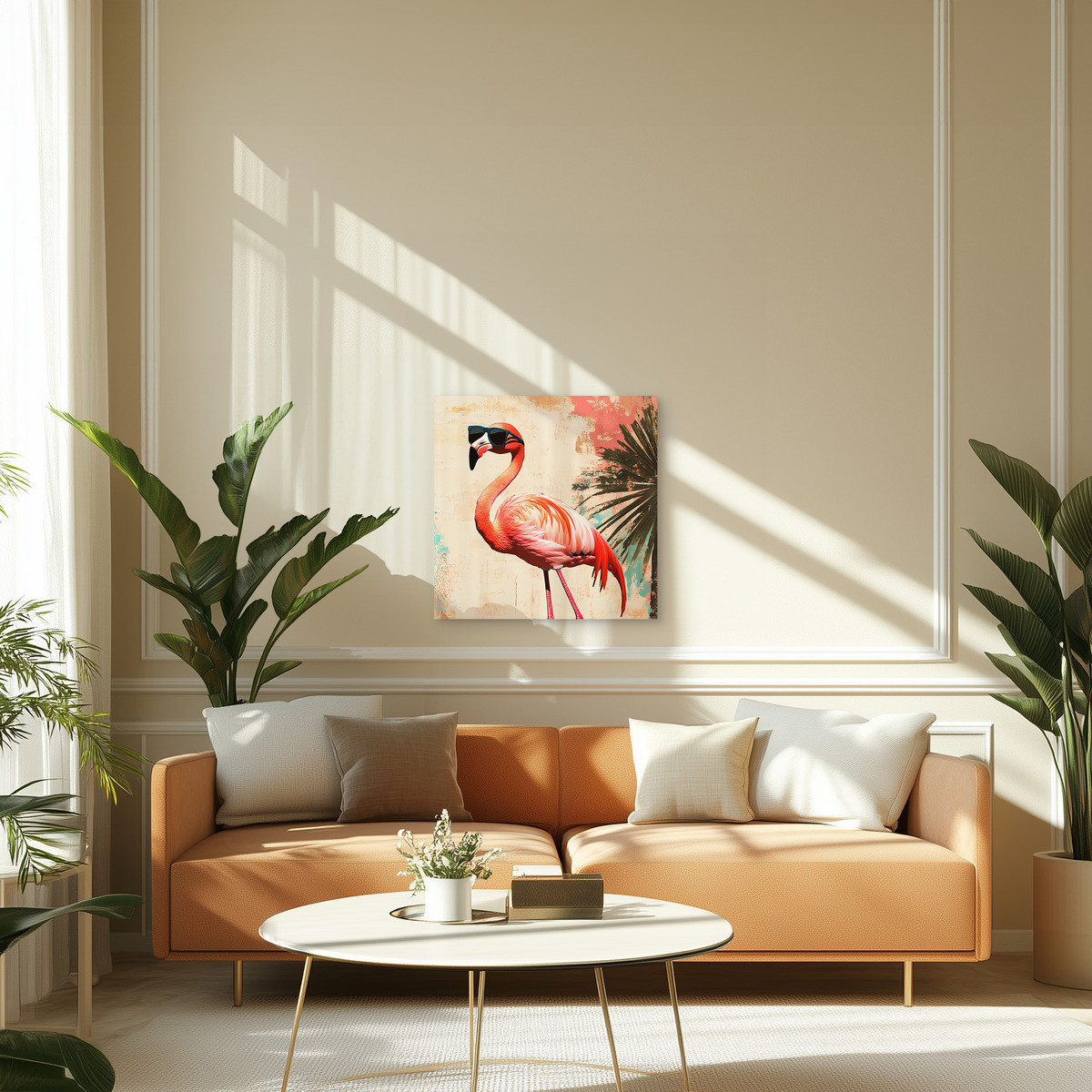 Tableau Sur Toile Flamant Rose Stylé ANIMAUX HUMANISÉS tableaux sur toile-rose, CEANOTHE