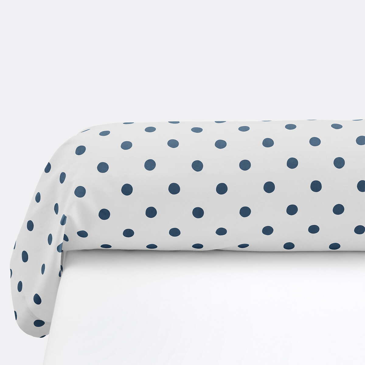Clarisse Polka Dot Cotton Bolster Case white/petrol blue, LA REDOUTE INTERIEURS