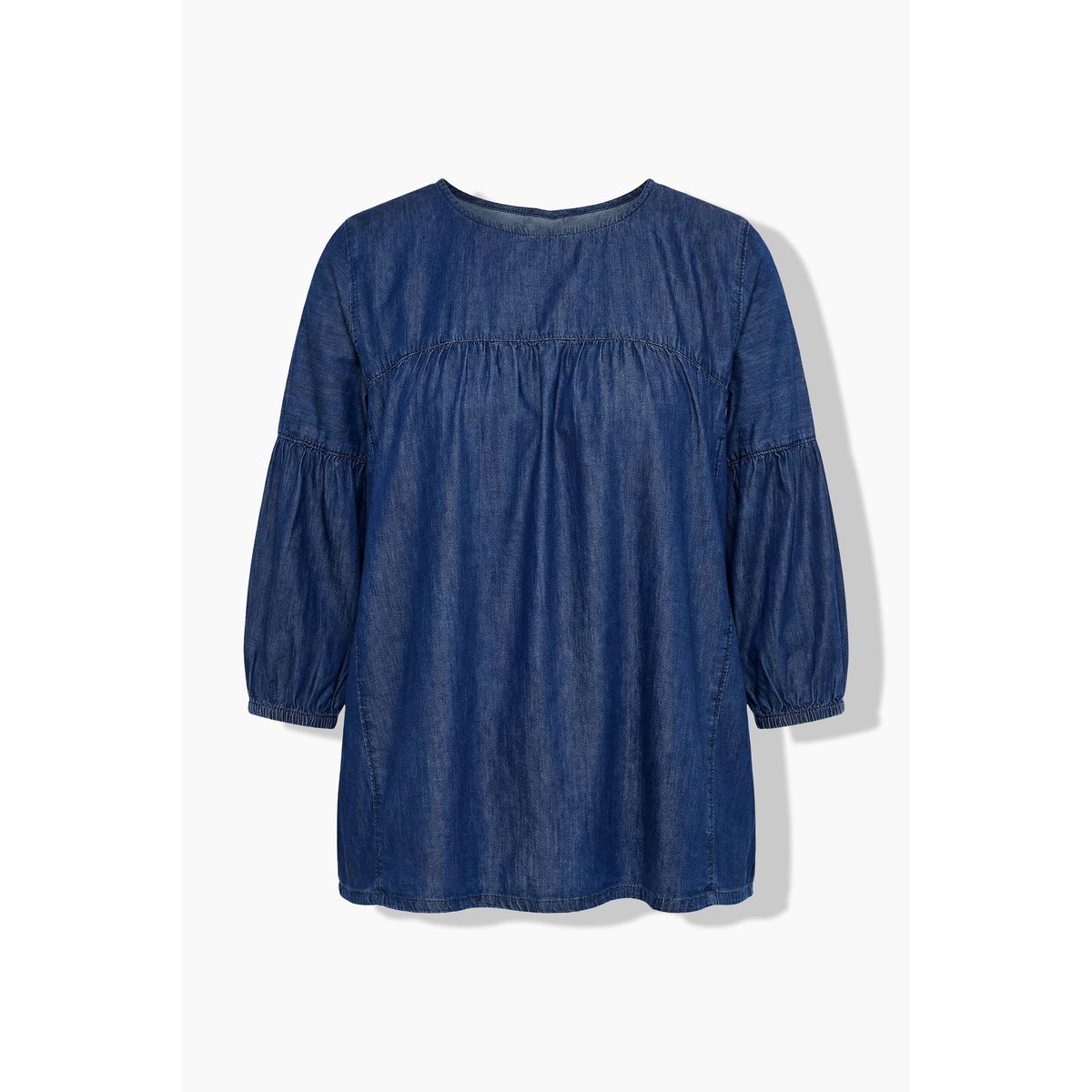 Blouse en jean, couture empire jean bleu foncé, ULLA POPKEN