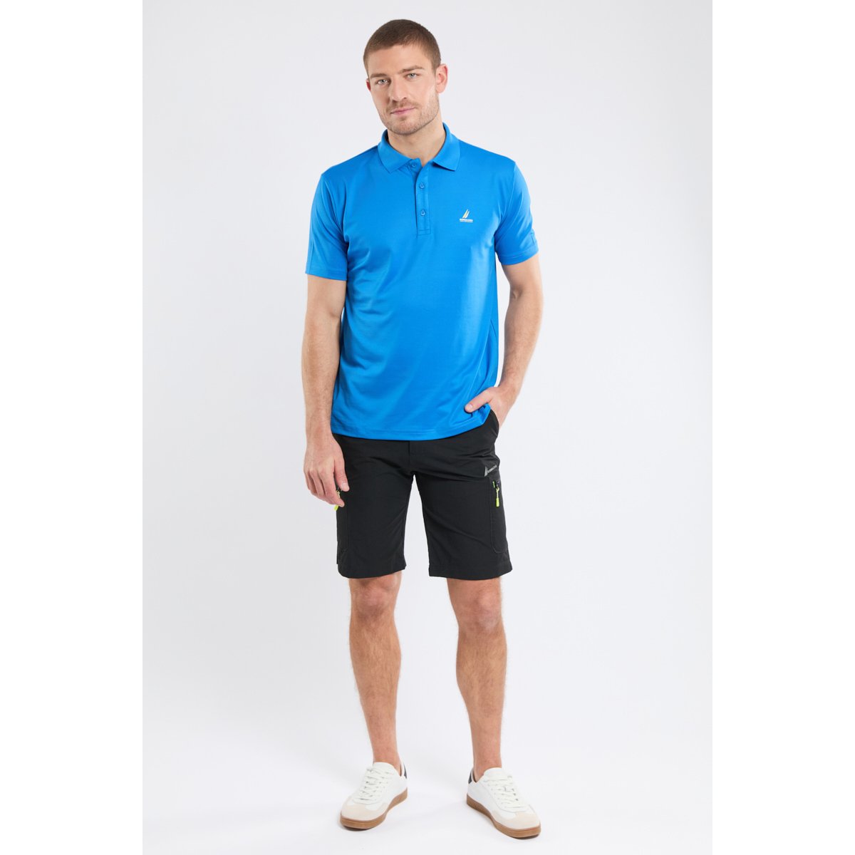 Polo en polyester recyclé GALT turquoise, BERMUDES