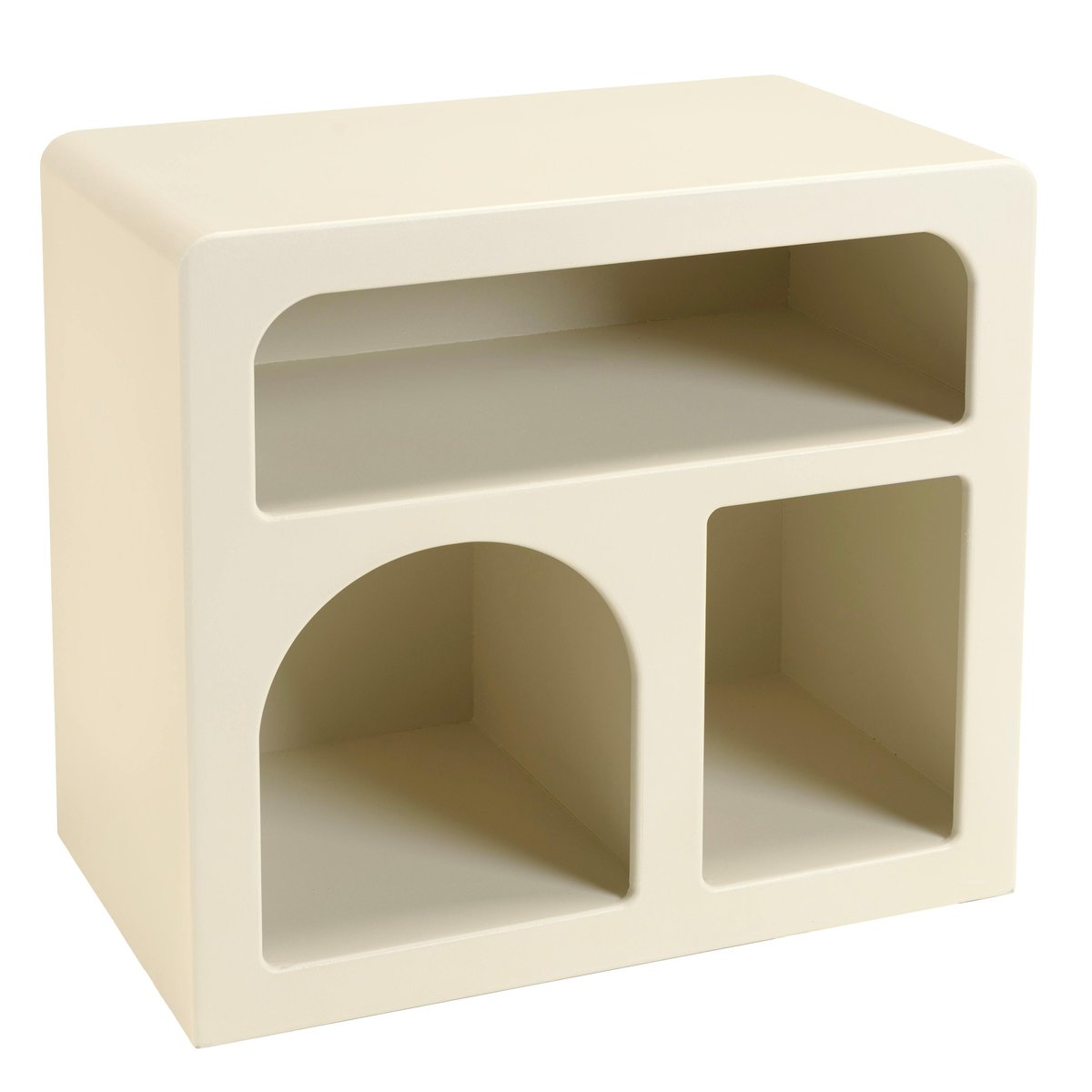 Chevet 3 niches 50x30cm en bois peint couleur beige NELIA beige, PIER IMPORT