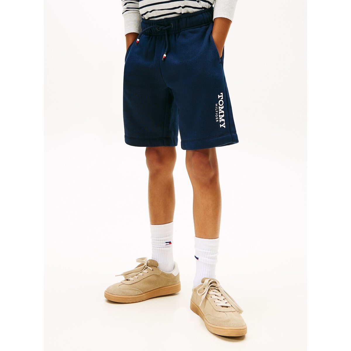 Short forme cargo en molleton bleu marine, TOMMY HILFIGER