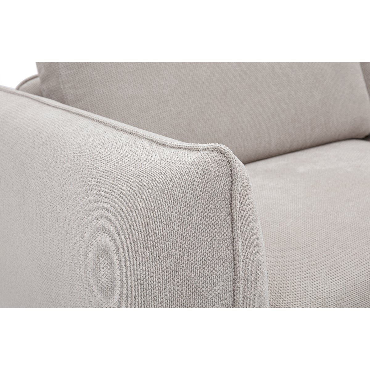 Canapé design 3 places en tissu chenille beige et métal noir TODD beige, MILIBOO