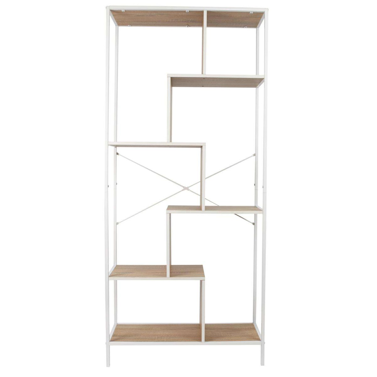 Etagère 5 niveaux design industriel en bois et métal EDISON blanc, THE HOME DECO FACTORY
