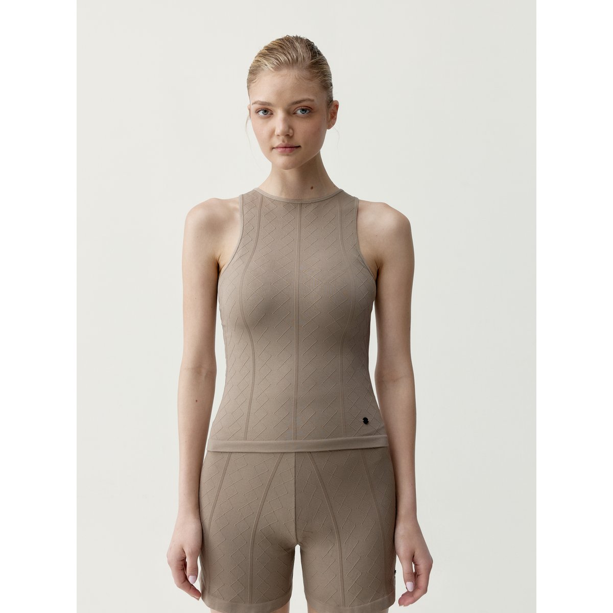 T-Shirt de sport Seamless sans manches ARES taupe, BORN