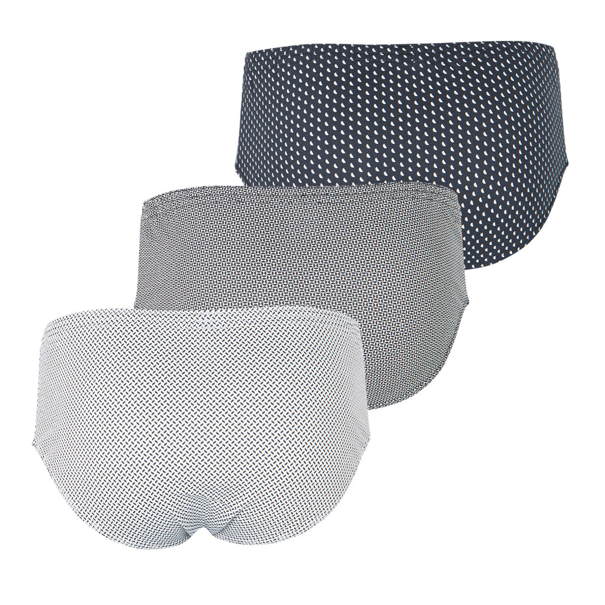 Slips, lot de 3, taille haute fermé TRIO ESSENTIEL gris-noir, EMINENCE