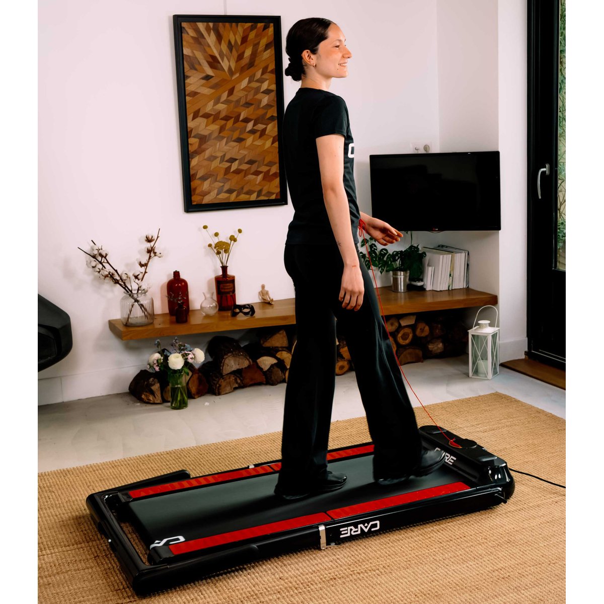 Tapis de course - 12km/h - CARE - JOG 12 noir, CARE FITNESS