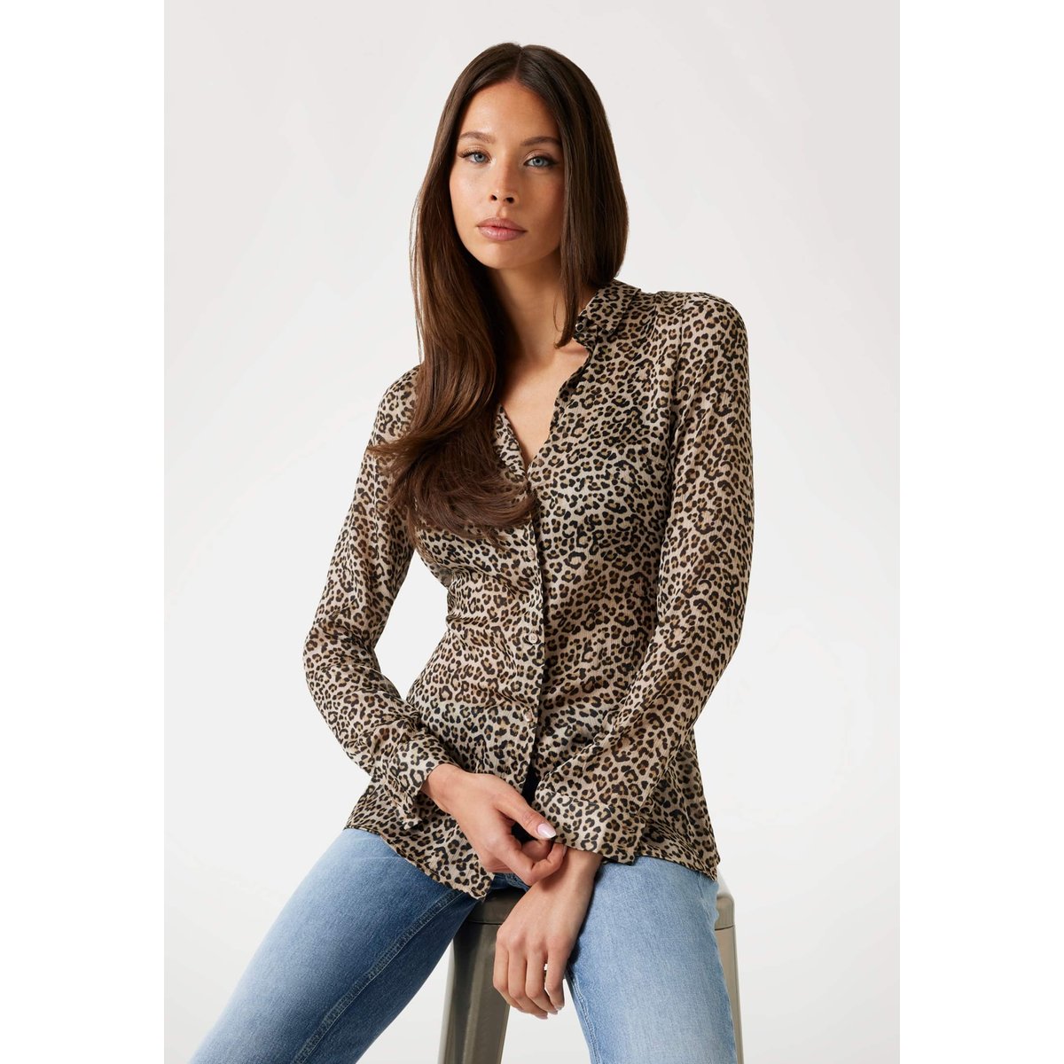 Chemise Mousseline Imprimé Léopard animalier, GUESS