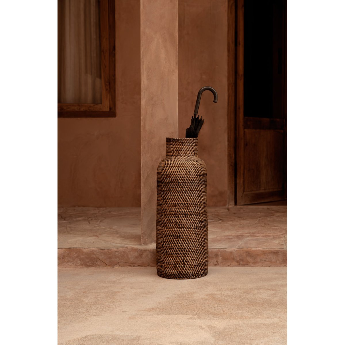 Porte-parapluies en rotin COLONIAL brun naturel, BAZAR BIZAR