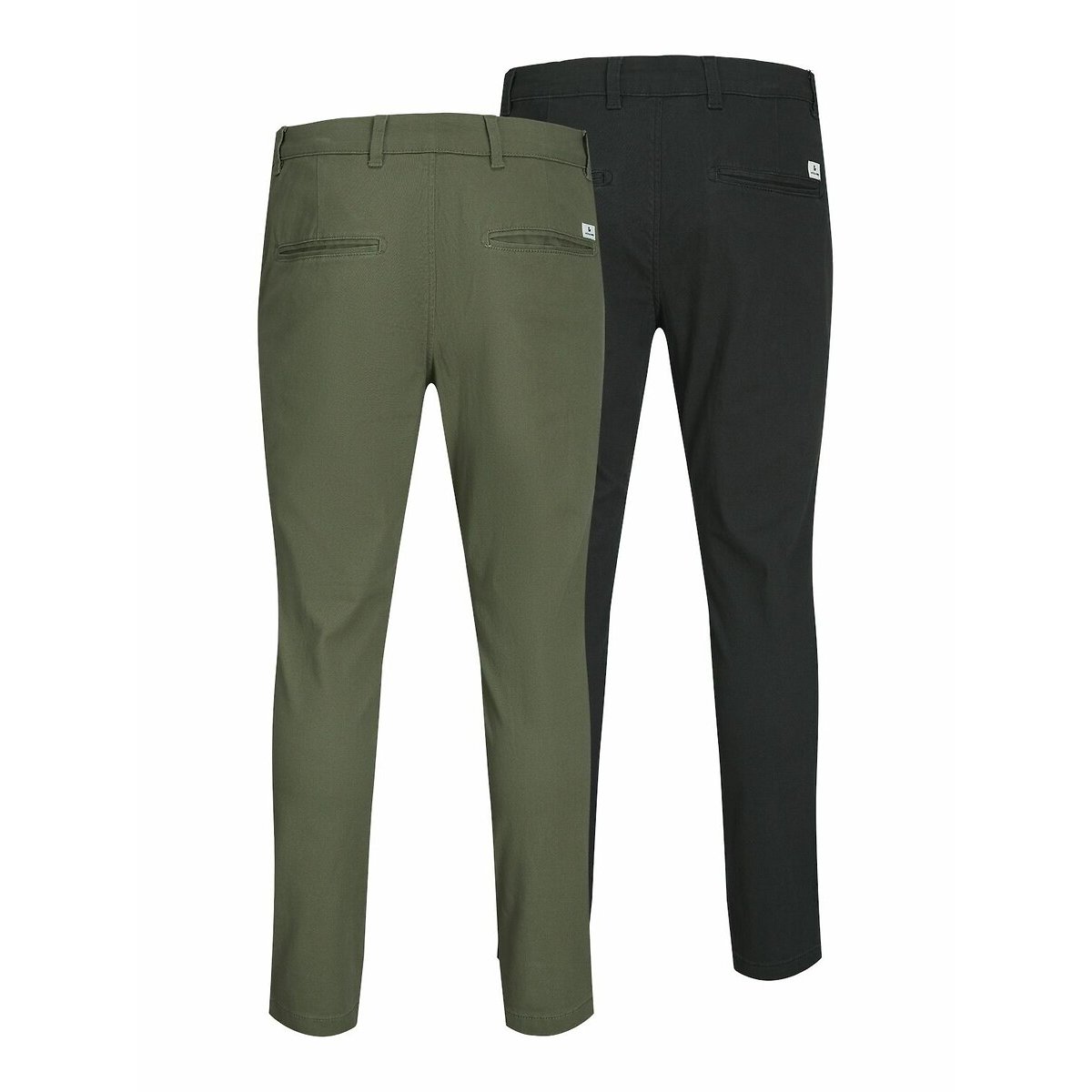 Lot de 2 chinos Marco noir + vert olive, JACK & JONES