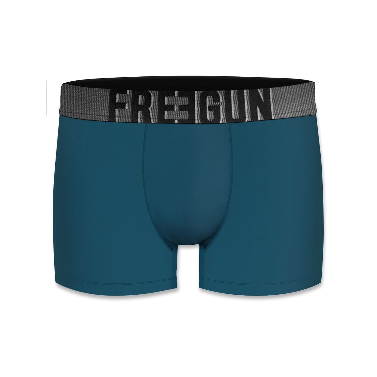 Lot De 4 Boxers Microfibre bleu/gris/noir/moutarde, FREEGUN