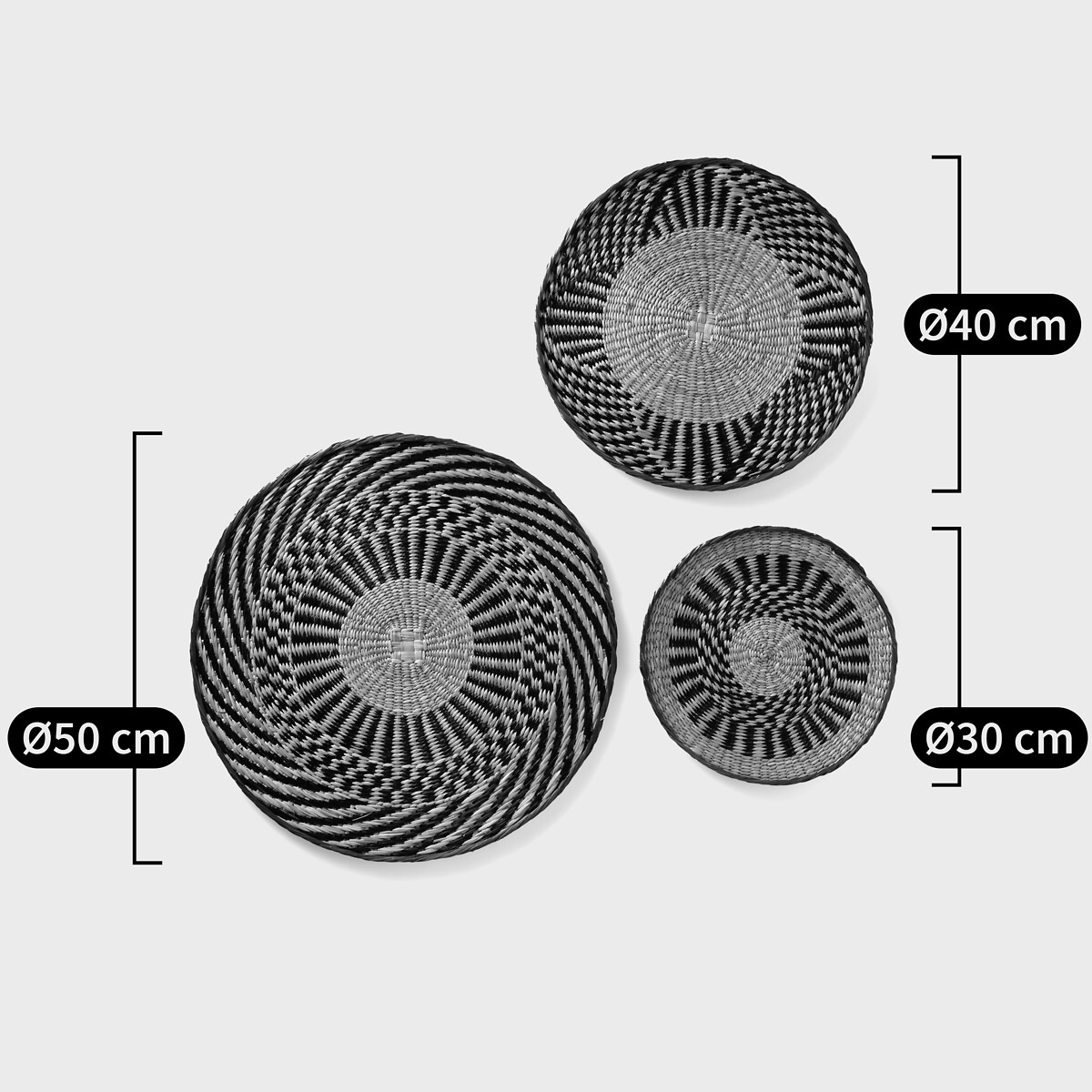 3er-Set Wandschmuck Jutlo bunt, LA REDOUTE INTERIEURS