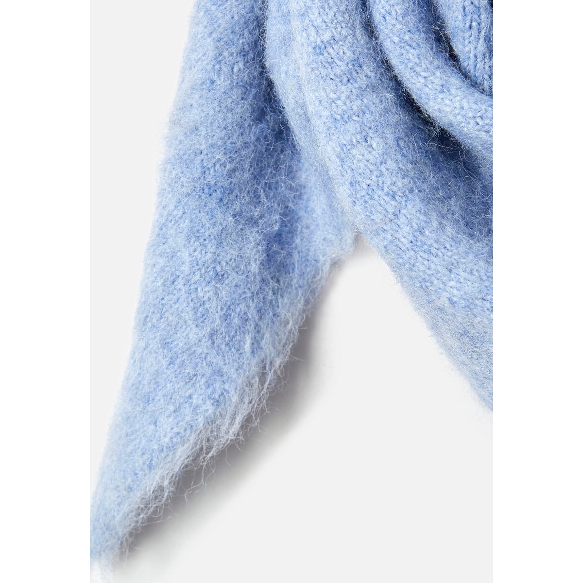 Echarpe triangle tricot poilu doux violet bleu, DAMART