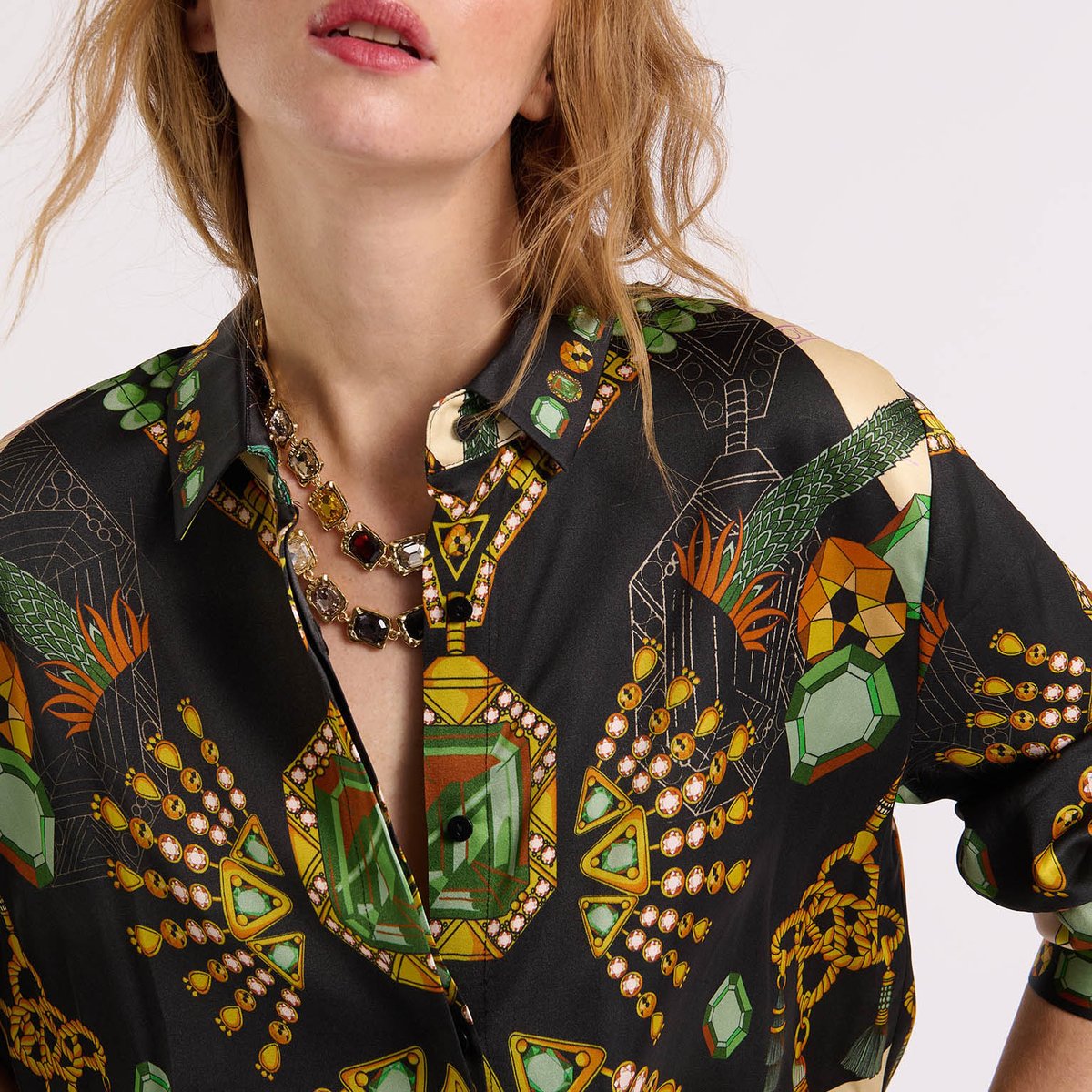 Chemise à motifs BONAVENTURE DIAMONDS noir, WILD
