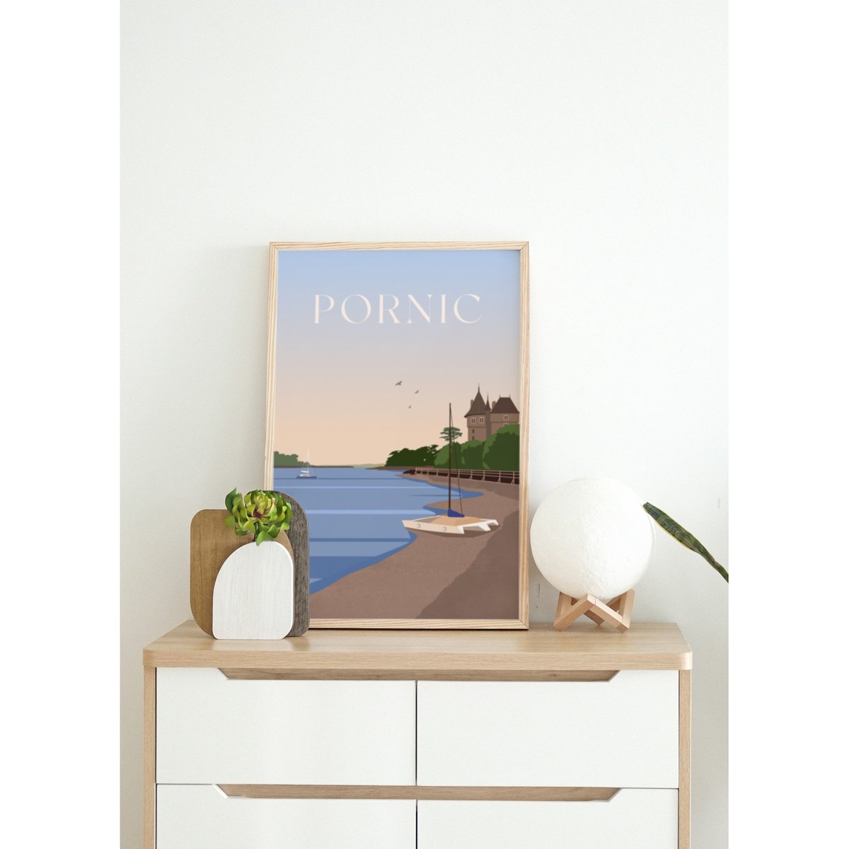 Affiche ville Pornic blanc, L'AFFICHERIE
