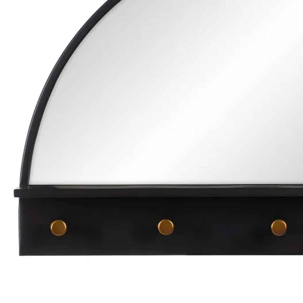 Portemanteau mural 5 accroches avec miroir et étagère 69x11.5x43cm noir, WADIGA