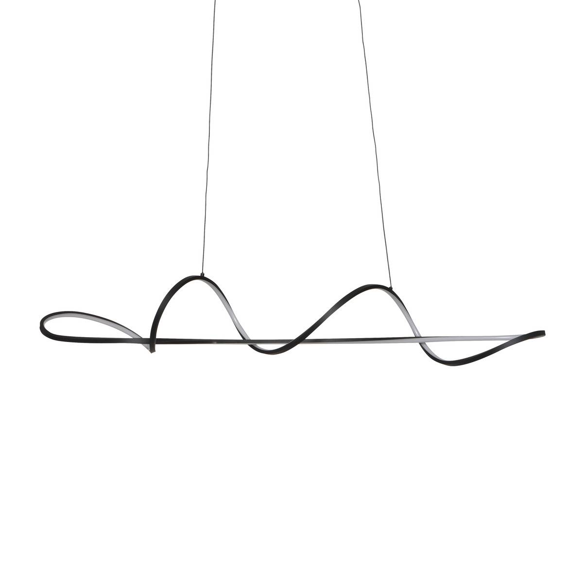 Suspension oblong en aluminium LONEL noir, ATMOSPHERA
