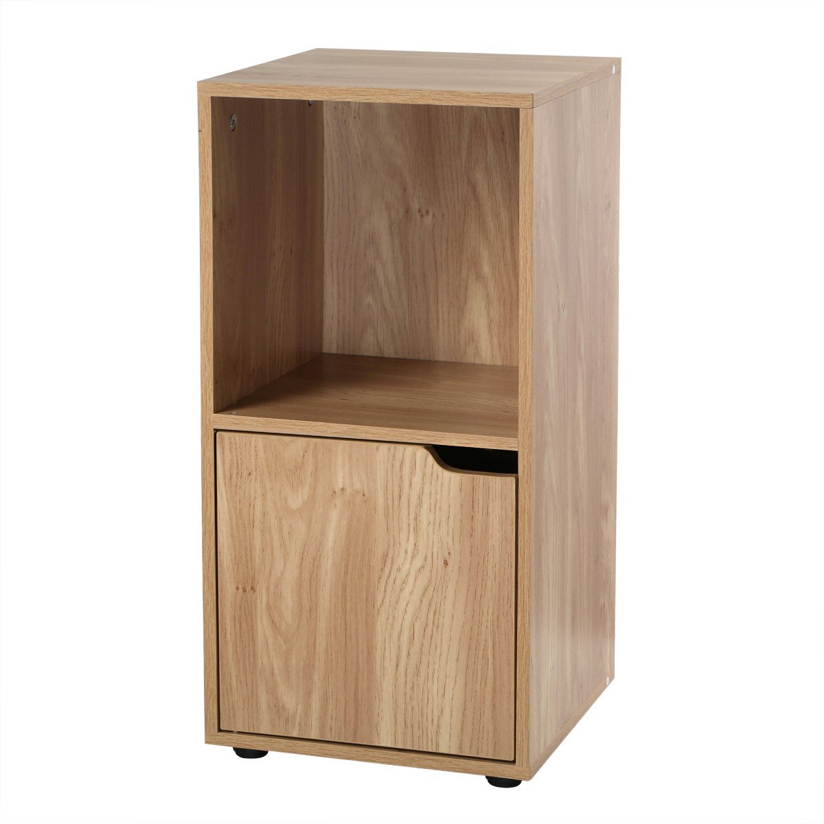 Table de chevet 2 cases décor bois 1 porte - Modu bois, CALICOSY