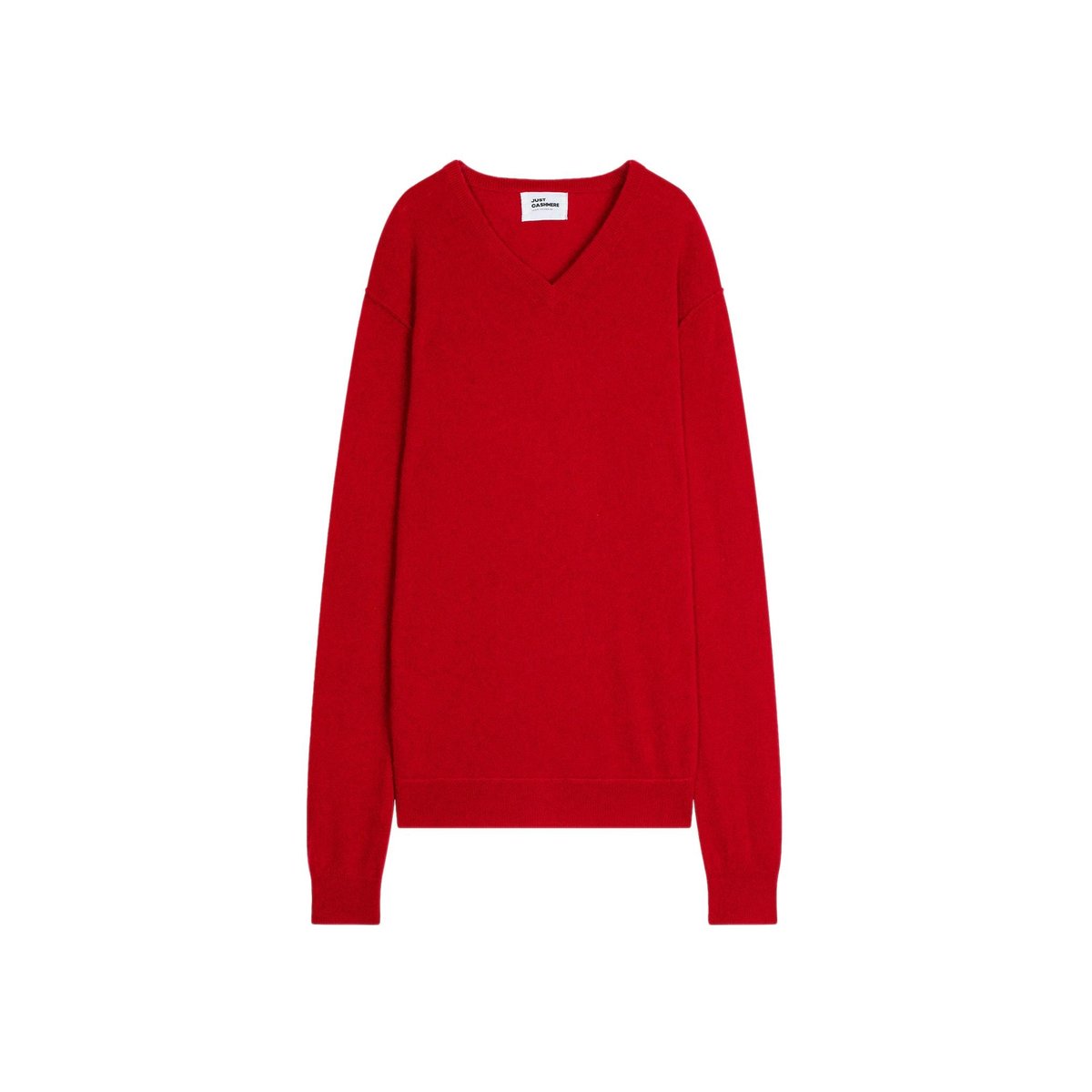 Pull Col V Rouge Tom rouge, JUST CASHMERE