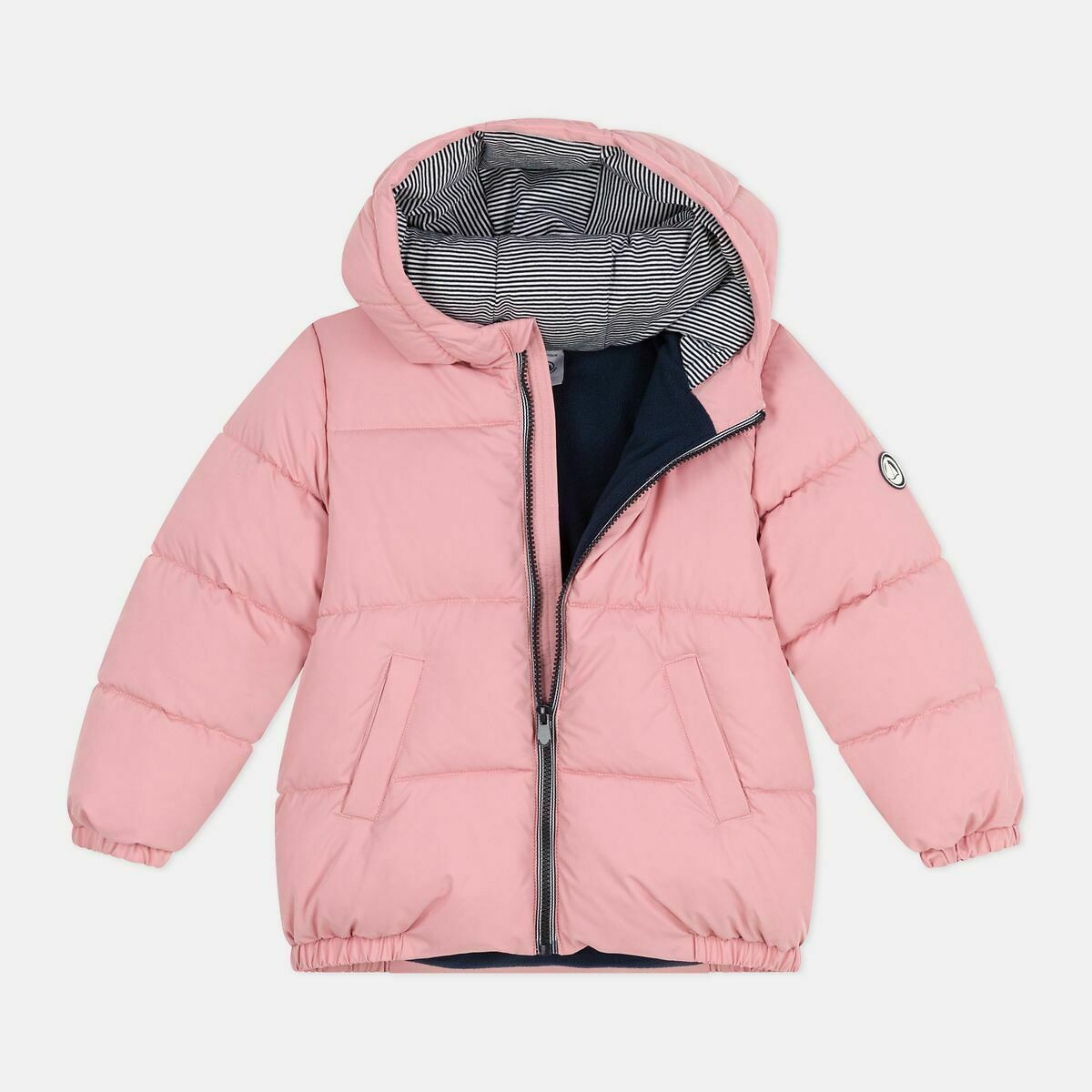 Chaqueta acolchada con capucha rosa , PETIT BATEAU
