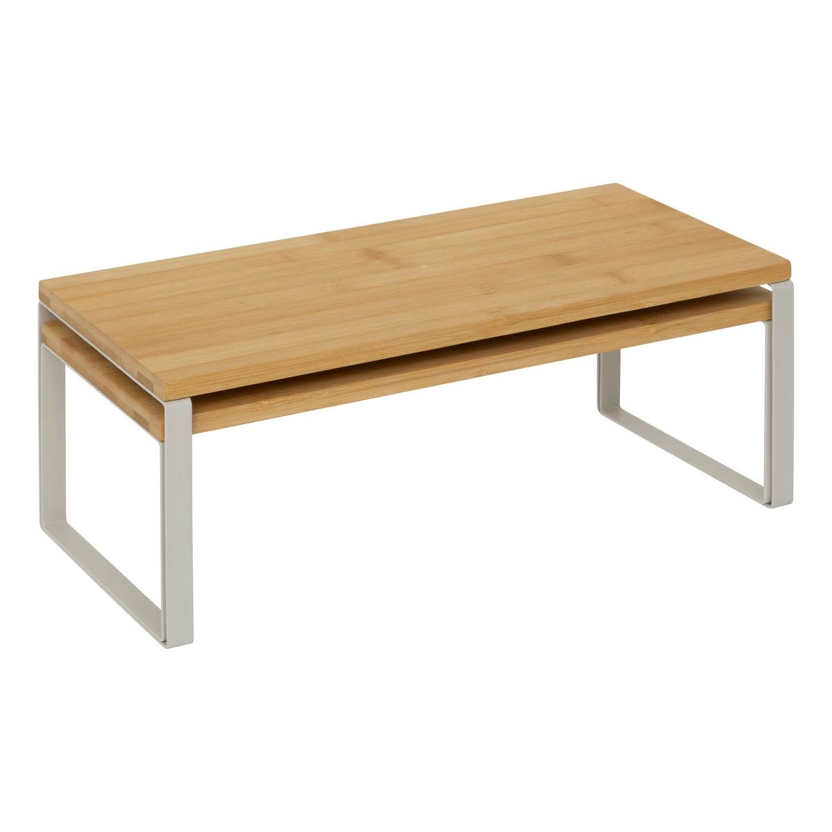 Lot de 2 étagères gigognes 1 niveau ORDERA beige, 5FIVE SIMPLY SMART