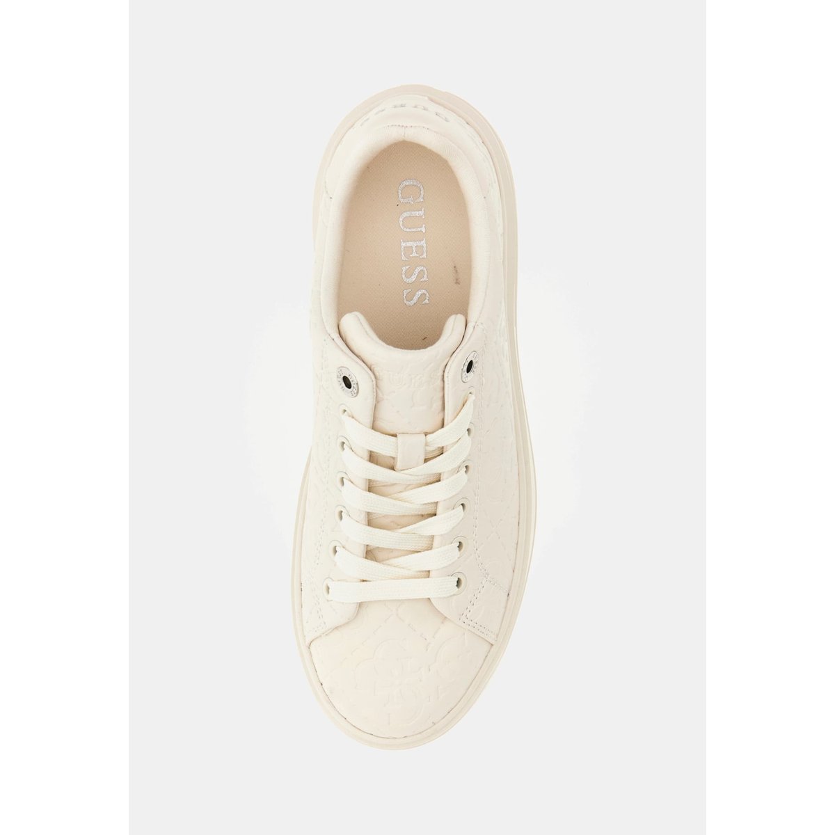 Sneaker Denesa Logo 4G Gaufré blanc, GUESS