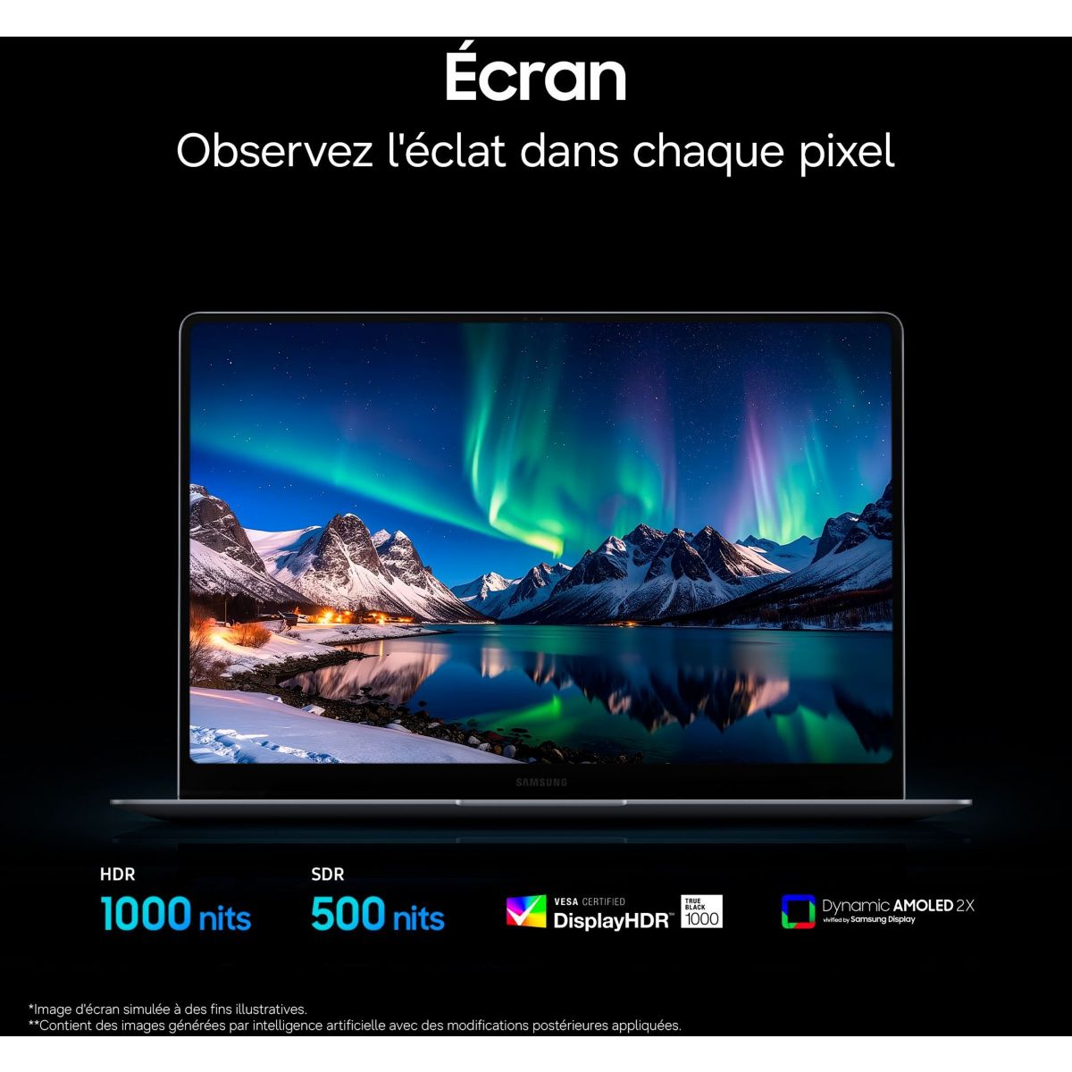 Ordinateur portable GB6 Pro 14" Tactile AMOLED Intel Core Ultra 5 325 16 Go RAM LPDDR5x SSD 512 Go Copilot+PC couleur unique, SAMSUNG