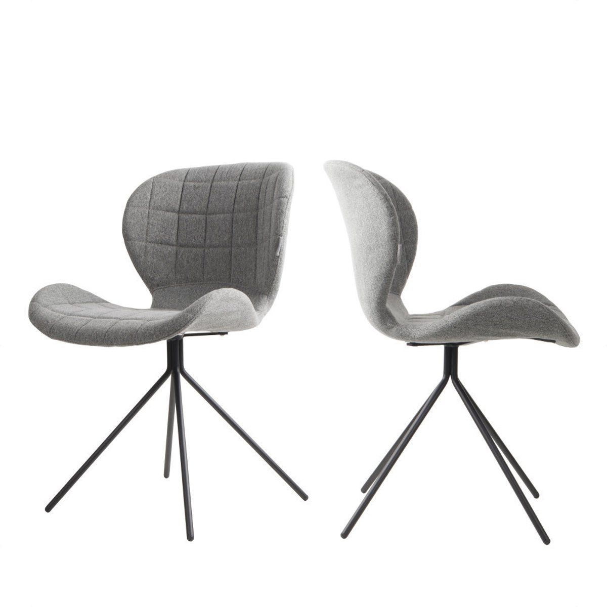 Lot de 2 chaises design- OMG gris clair, ZUIVER