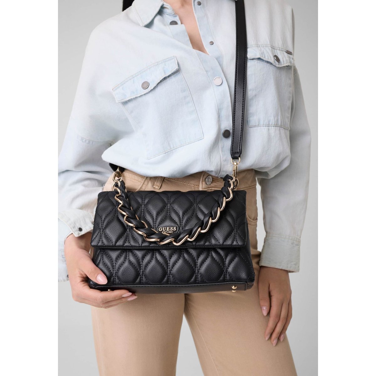 Sac À Épaule Maxine noir, GUESS